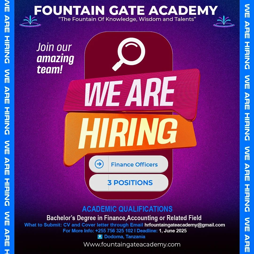Nafasi za Kazi Fountain Gate Academy Tanzania
